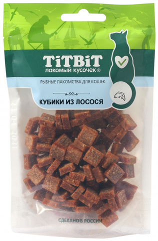 Titbit кубики из лосося для кошек 60гр