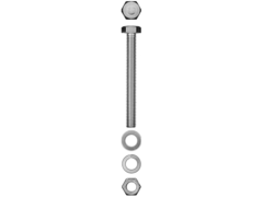 ЗУБР DIN 933, M8 х 80 мм, цинк, 3 шт, болт с гайкой и шайбами (303436-08-080)