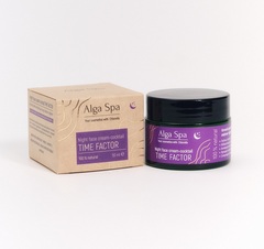 Ночной крем-коктейль для лица лифтинг эффект Night face cream-coctail TIME FACTOR, 50 мл (Alga spa)