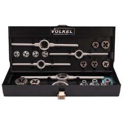 Набор плашек М3-М12 DINEN22568 HSS-G 20/25/30/38мм 19пр Volkel 49599