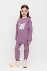 брюки  для девочки  КР 400759/насыщенный виноград к525