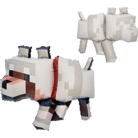 Шар фигура, Пиксельный волк, 89 см