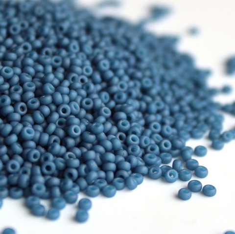 RR-2038 Бисер круглый Миюки 11/0 Светлый деним матовый непрозрачный /Miyuki round 11/0 Opaque Matted Luster Light Denim