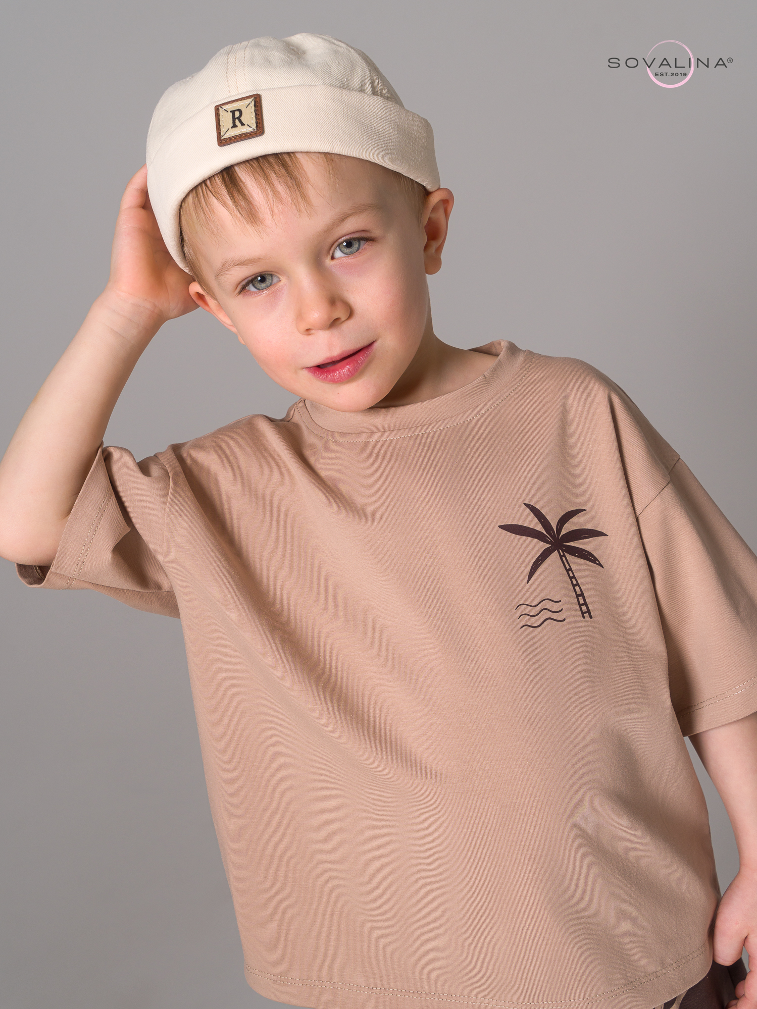 Костюм Light men беж-пальмы коричневые П MAX