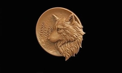 Силиконовый молд Волк (медальон) № 0484