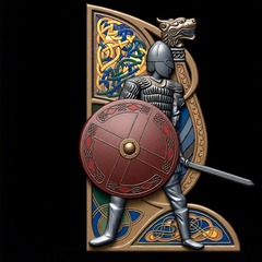 Силиконовый молд № 1102 Воин Большой правый