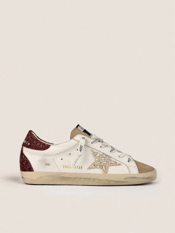 Super Star with gold glitter star and burgundy glitter heell tab
