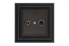 Розетка TV R оконечная черный матовый LIREGUS RETRO