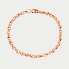 Браслет цепной из розового золота 585 пробы с плетением "Ролло" без вставок (арт. НБ 12-206ПГ 1.20)