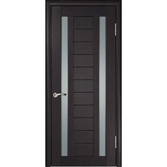 Купить Межкомнатная дверь экошпон ЛУ-28 венге остеклённая