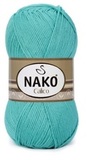 Пряжа Nako Calico 10873 зеленая бирюза