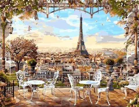 Картина по номерам Парижская терасса 50х40 см