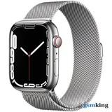 Apple Watch Series 7 GPS + Cellular 45mm Silver Stainless Steel Case with Milanese Loop MKJE3LL/A