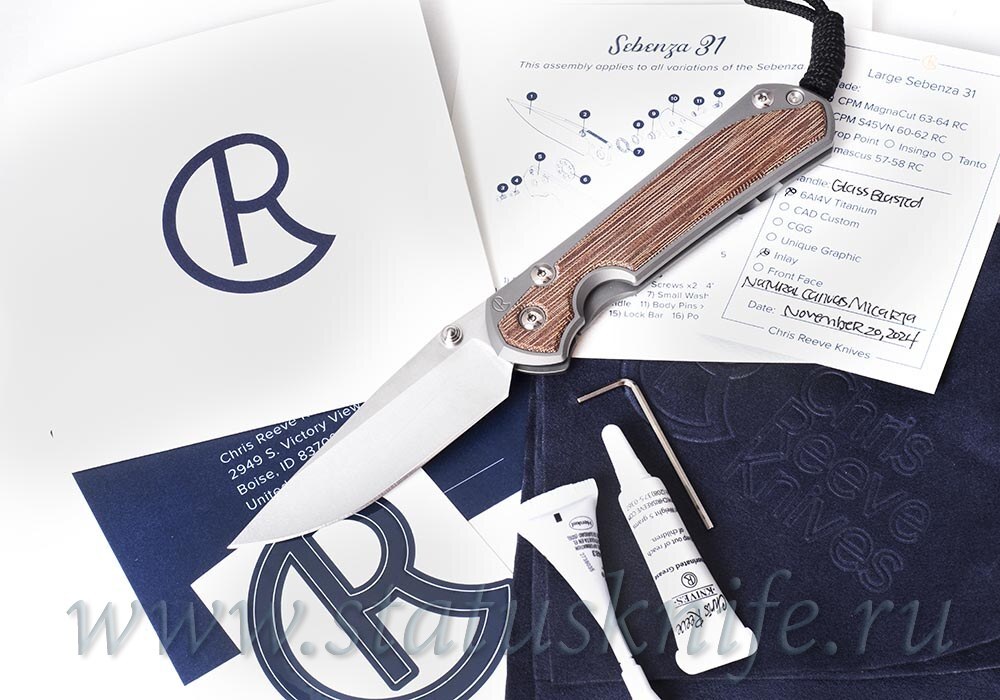 Нож Chris Reeve Sebenza Large 31 Natural Canvas micarta