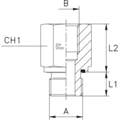 Соединение PFE BSP 1/2" BSP 1/8" CAST