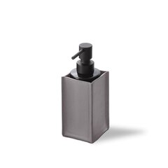 Decor Walther 0939093 Decor Walther  NAPPA SSP Дозатор для мыла, натуральная кожа дымчато-серый / стеклянная бутылка черный / помпа черный матовый фото