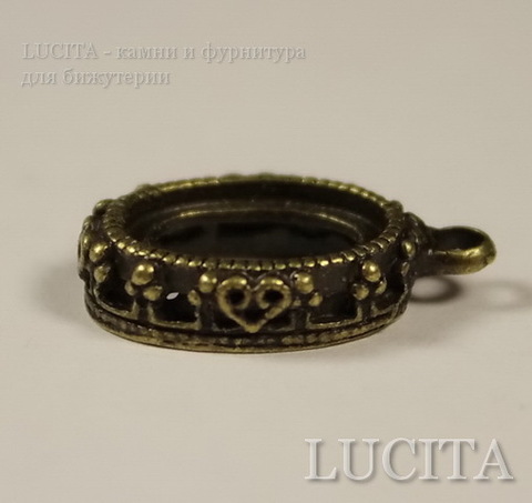 Сеттинг - основа - подвеска для камеи или кабошона 13х10 мм (цвет - античная бронза) 22х14 мм