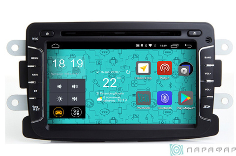 Штатная магнитола 4G/LTE с DVD для Renault Sandero на Android 7.1.1 Parafar PF157D