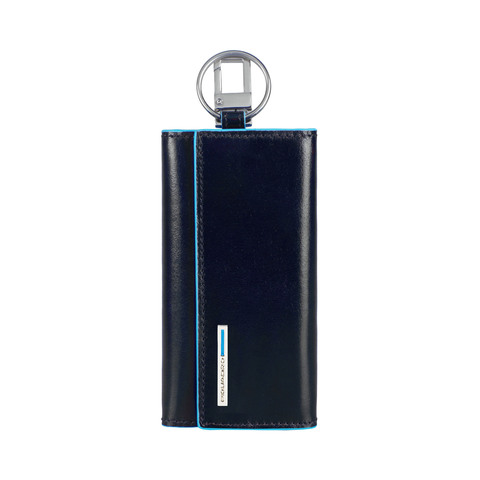Ключница Piquadro Blue Square, синий, кожа натуральная (PC1397B2/BLU2)