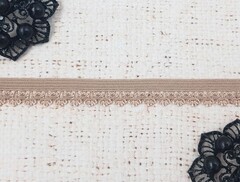 Резинка бельевая ажурная, коричневый, ш. 1,2 см.