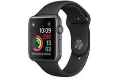 Apple Watch Series 1, 42 мм, корпус из алюминия цвета серый космос, спортивный ремешок чёрного цвета