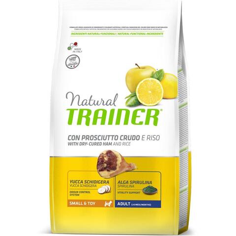 Trainer Natural Small&Toy сухой корм д/взр соб мелкие/миниат породы (сыровяленая ветчина/рис) 800 гр