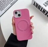 Силиконовый чехол Silicon Case с MagSafe для iPhone 14 (Ярко-розовый)