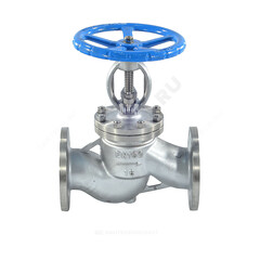 Клапан запорный нерж 15нж65нж Ду 100 Ру16 фл Китай