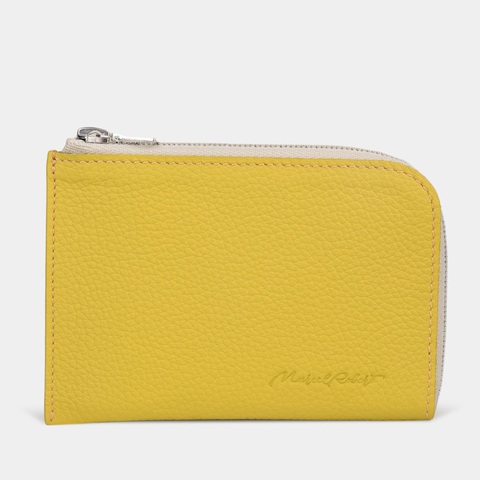 Кошелек кожаный, теленок желтого цвета