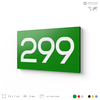 Номер на дверь 299, табличка на дверь для офиса, квартиры, кабинета, аудитории, склада, зеленая 120х70 мм, Айдентика Технолоджи