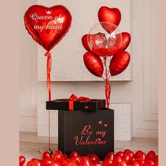 Коробка сюрприз черная с шарами