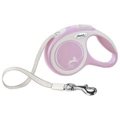 Flexi NEW LINE Comfort рулетка New Classic XS лента 3 м серый/розовый (до 15 кг)