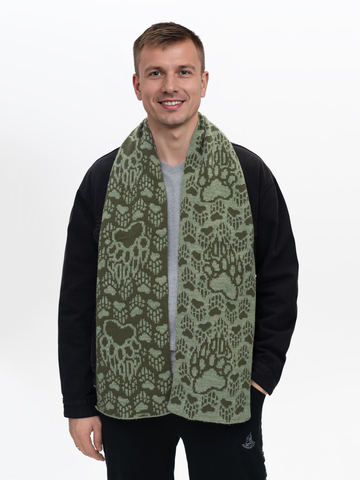 Шарф «Медвежий След» цвета хаки (Без бахромы)