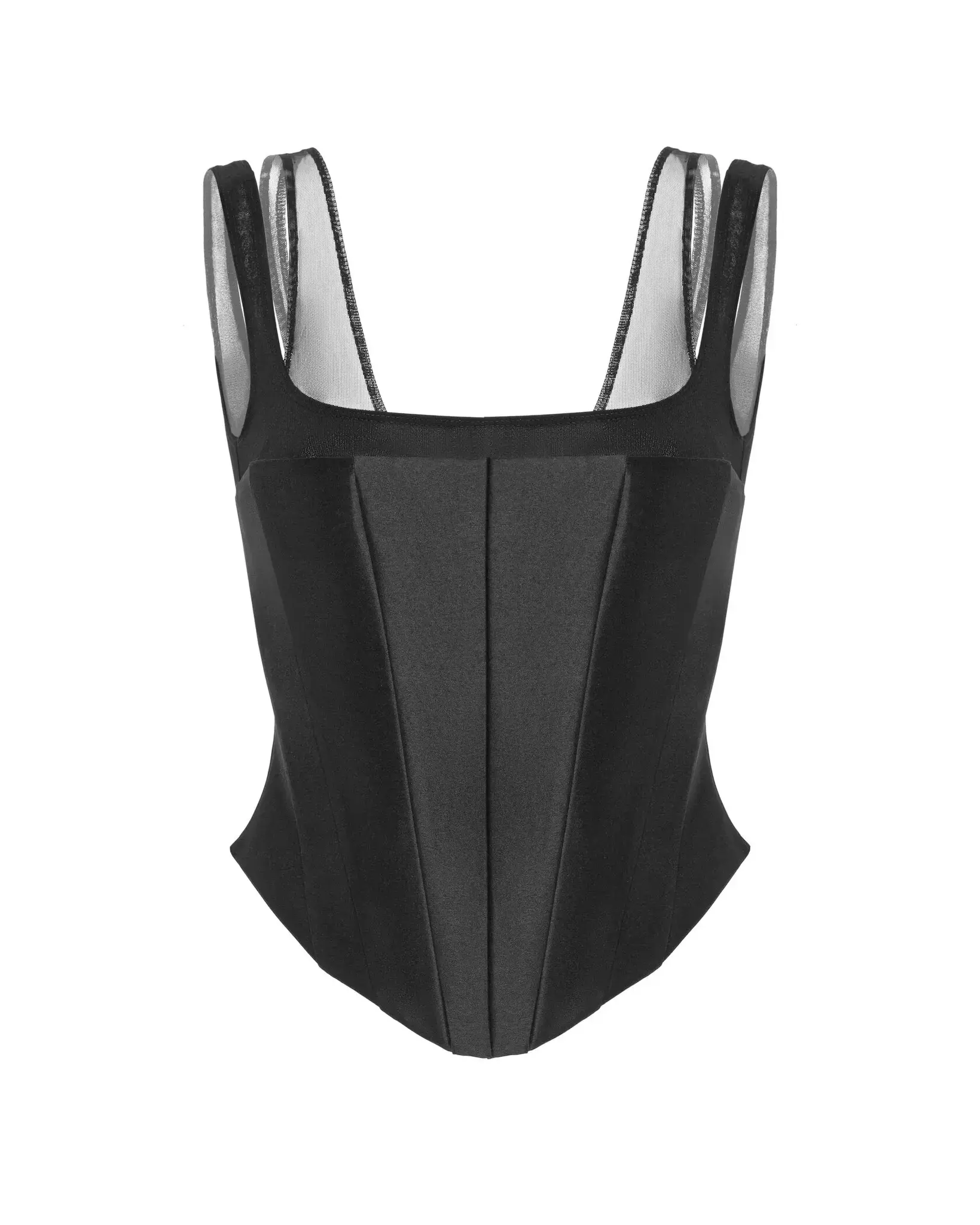 Чёрный корсет майка