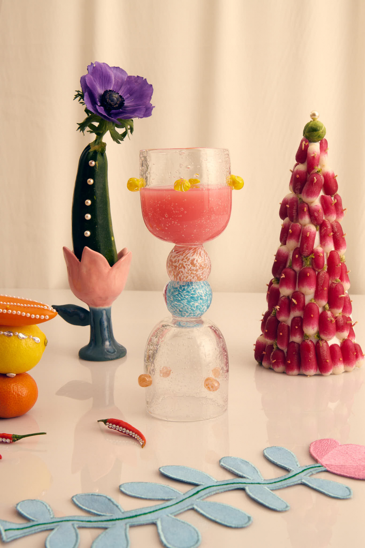 Набор стаканов Dotty Pink & Yellow