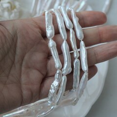 Жемчуг натуральный барочный, палочки, 27,2-36,5 мм, 1 нить, Ж034