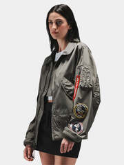 Бомбер Alpha Industries CWU 36/P Relaxed Patched Field Grey (Полевой Серый)