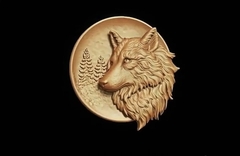 Силиконовый молд Волк (медальон) № 0484