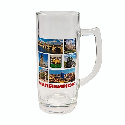 Урал Сувенир - Челябинск кружка пивная №0004 Коллаж квадраты