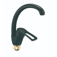 YUB4-A181KB Смеситель для кух. мойки с пов.круглым изливом, ø40, гайка (корона) черный