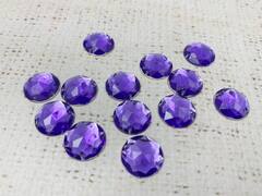 Стразы пришивные акрил, d 1,6 см, тёмная сирень