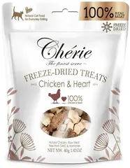 Pettric лакомство для кошек сублимированная Курица и Куриное сердечко, 40 гр