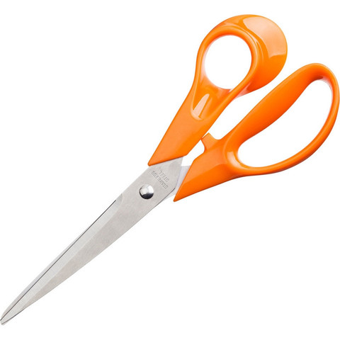 Ножницы Attache Orange 203 мм с пластиковыми анатомическими ручками оранжевого цвета