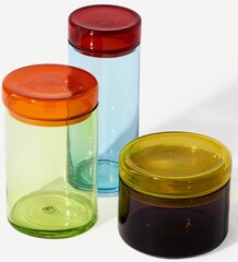 Банки с крышками набор из 3-х POLS POTTEN стекло/multicolor