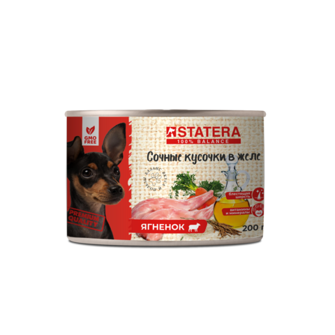 Statera консервы для собак (ягненок) в желе 200 гр