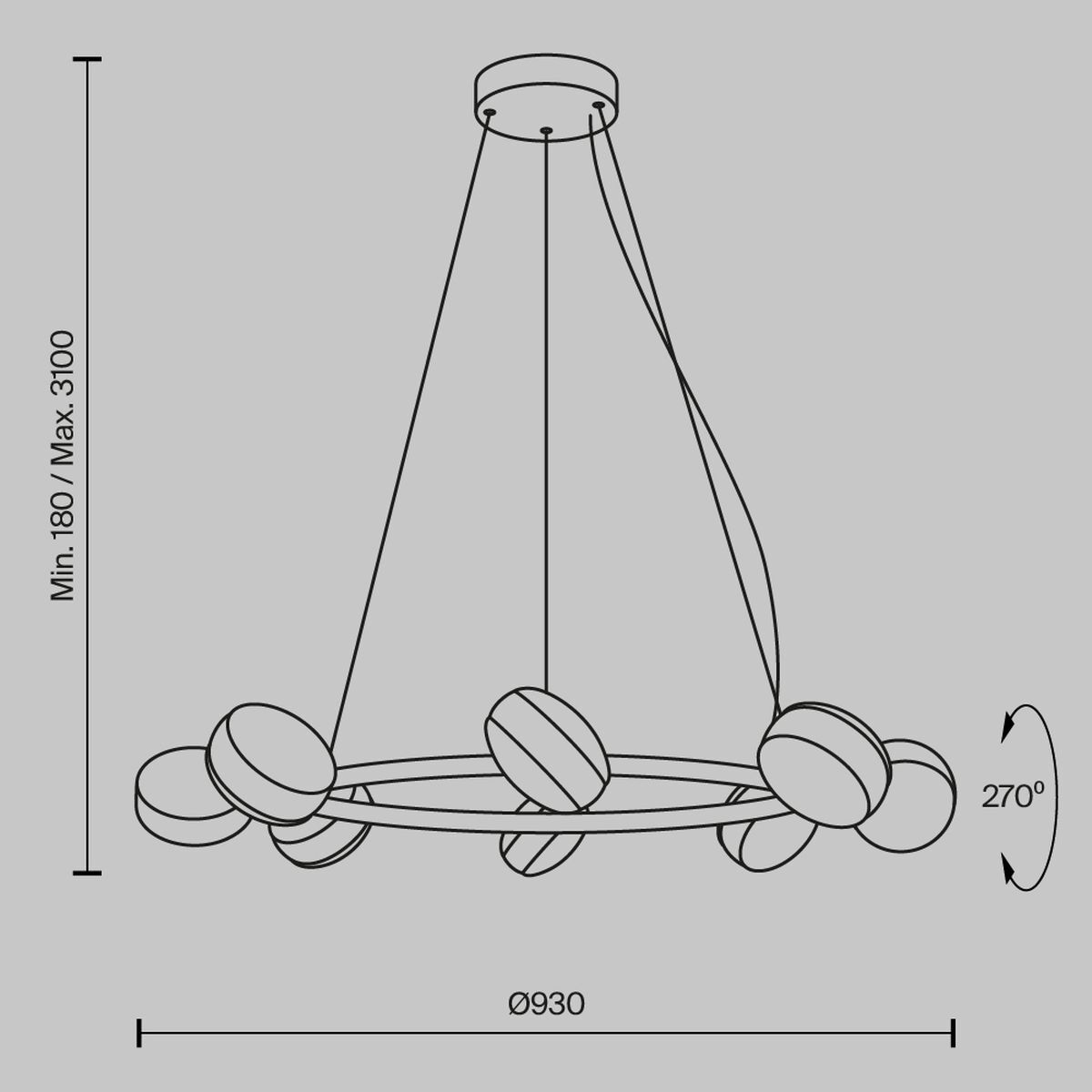 Подвесная светодиодная люстра Maytoni Mind MOD299PL-L80BC3K