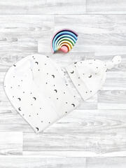 Пеленальный кокон и шапочка Mjölk Ночное небо