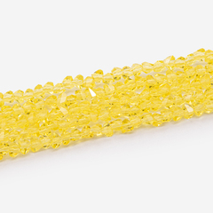 Хрустальные бусины в форме треугольника, оттенок "Желтый", 3*4мм