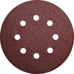 Круги шлифовальные на липкой основе ПРАКТИКА  8 отверстий,  125 мм P 80  (5шт.) картонный  (031-495)