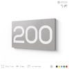 Номер на дверь 200, табличка на дверь для офиса, квартиры, кабинета, аудитории, склада, серый 120х70 мм, Айдентика Технолоджи